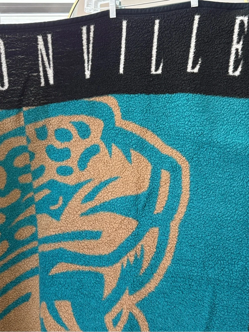 Vintage Jacksonville Jaguars NFL Throw Blanket - Teal & Gold